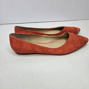 Franco Sarto Flats Leather Upper Hilaria Suede Orange Size 9M